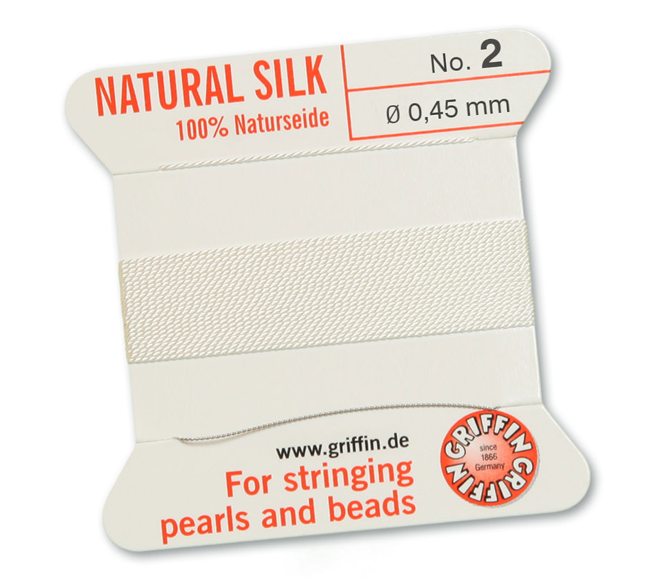 White Griffin Bead Cord - Silk