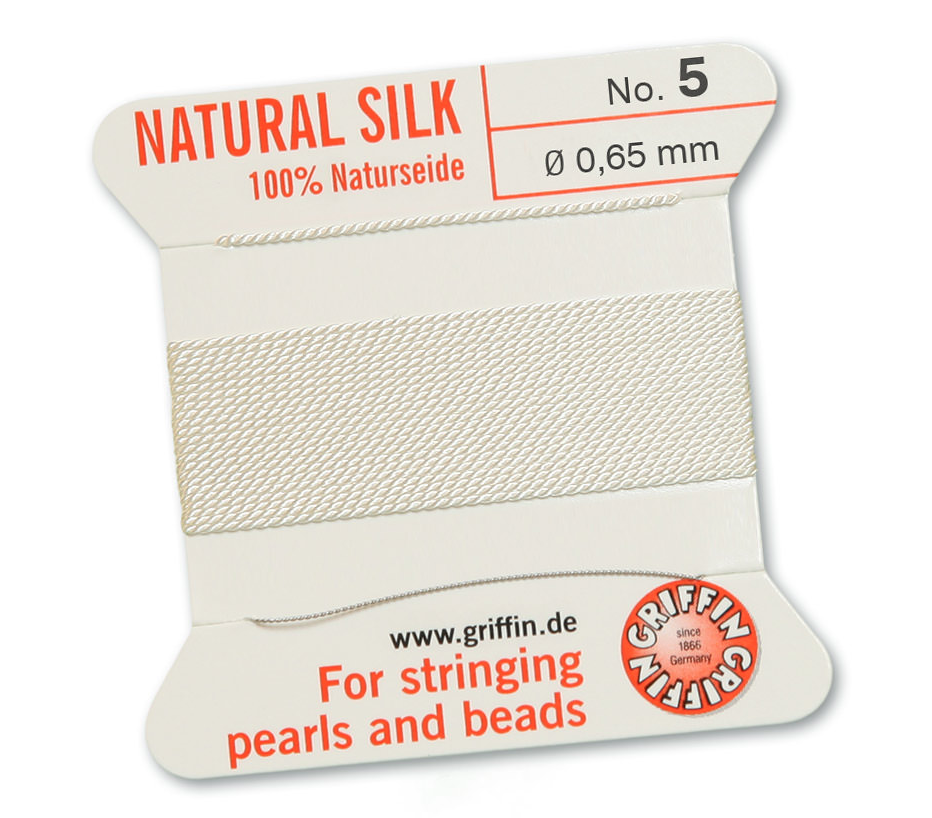 White Griffin Bead Cord - Silk