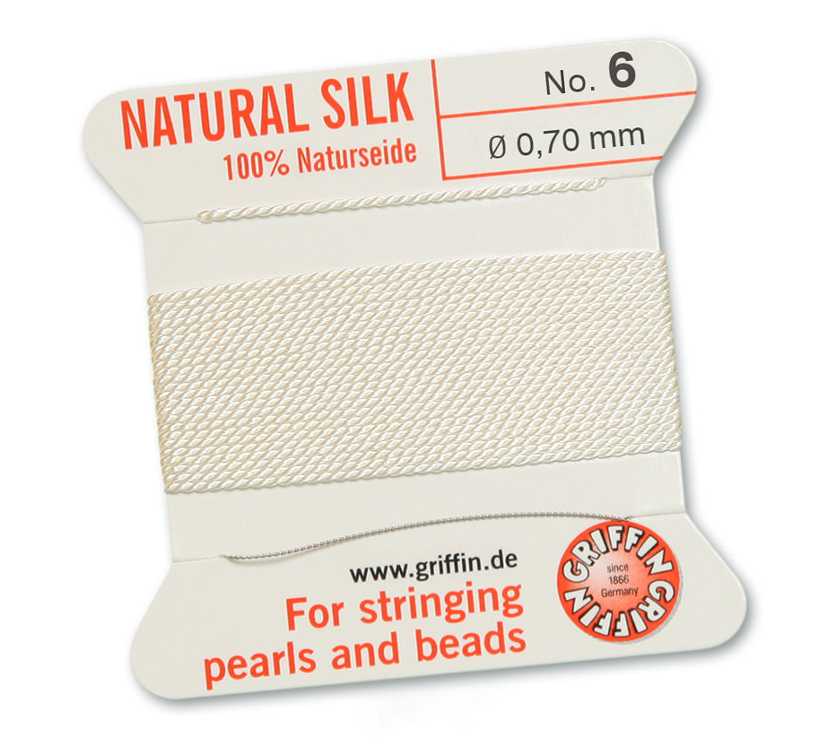 White Griffin Bead Cord - Silk