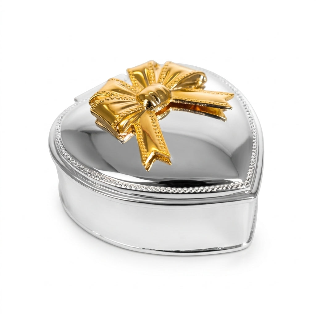 Plated Heart Box with Bow