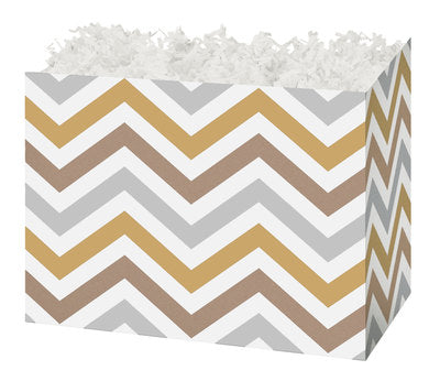 Metallic Chevron Gift Basket Boxes