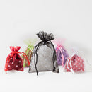 Organza Drawstring  Pouch with Polka Dots