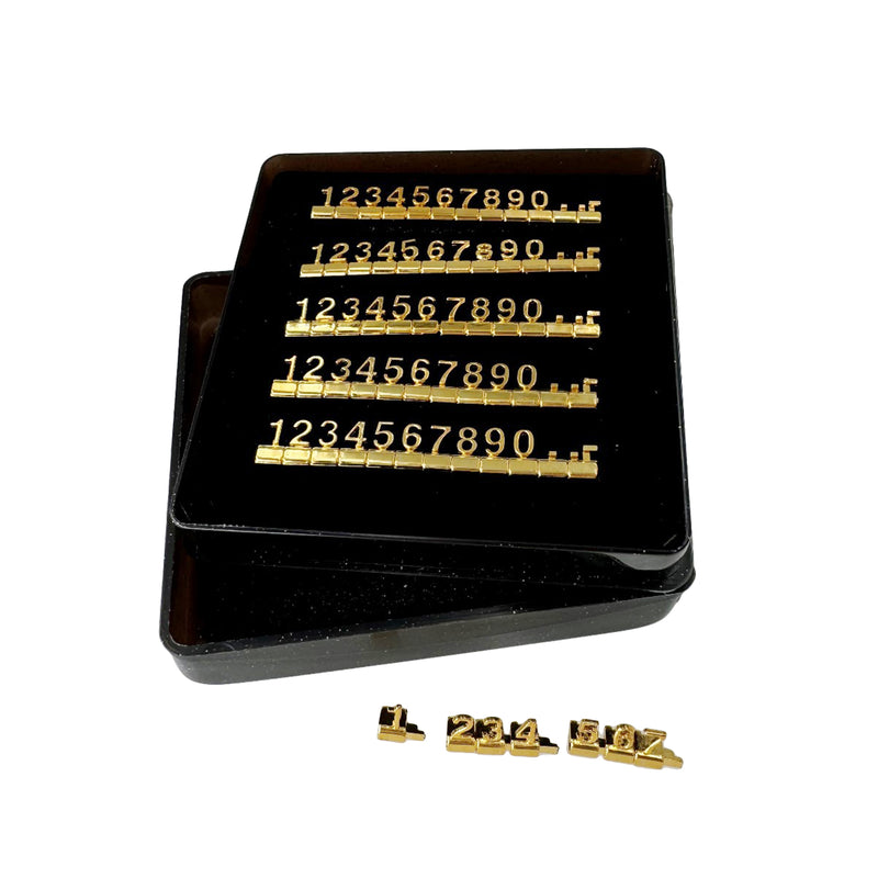 Price Display Kit Gold Plated Cubic Interlocking Numbers