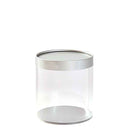 Clear Round Container with Gold or Silver Base and Rim