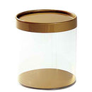 Clear Round Container with Gold or Silver Base and Rim