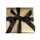 Black Satin Ribbon with Gold Trim
