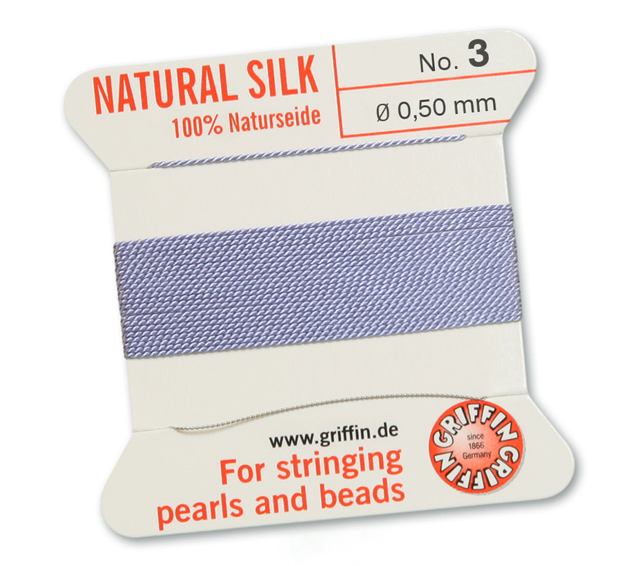 Lilac Griffin Bead Cord - Silk