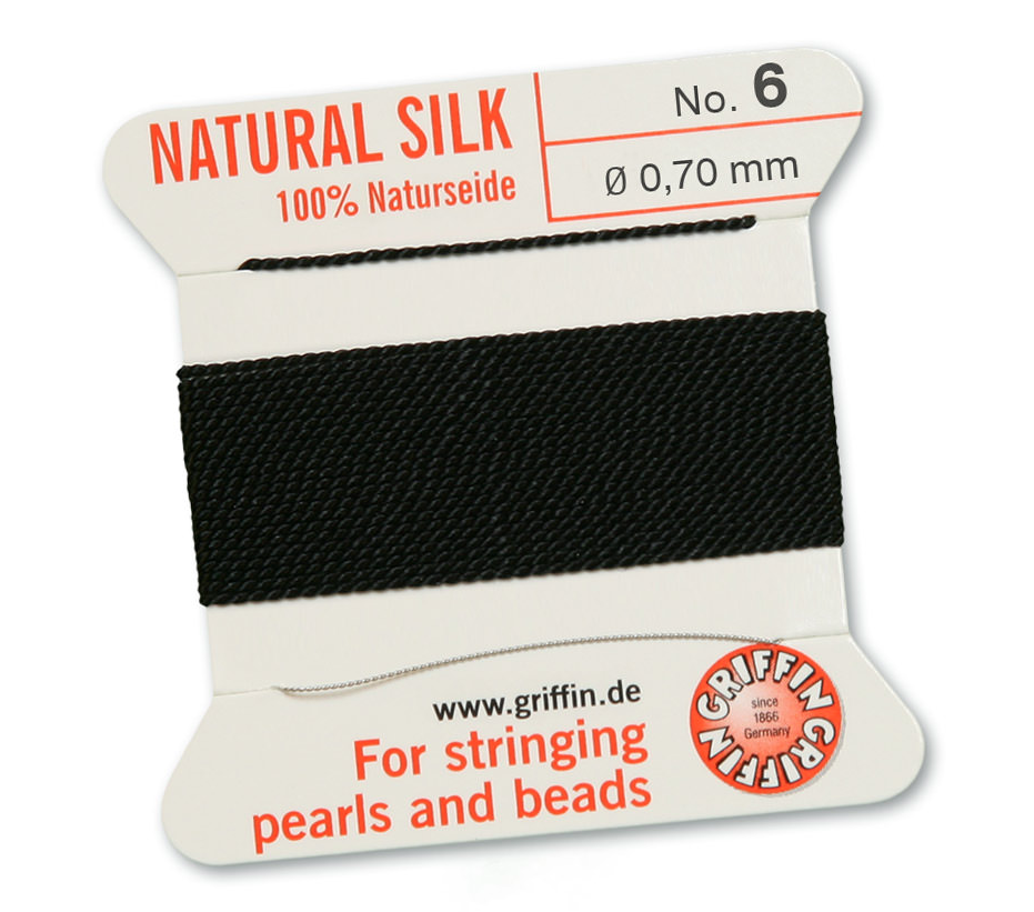 Black Griffin Bead Cord - Silk