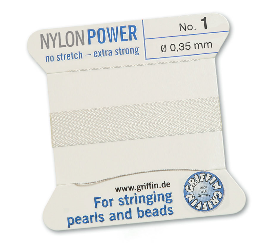 White Griffin Bead Cord - Nylon
