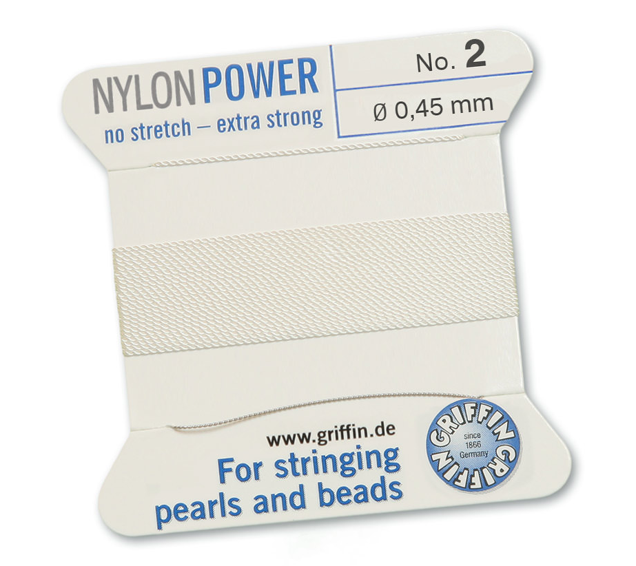 White Griffin Bead Cord - Nylon