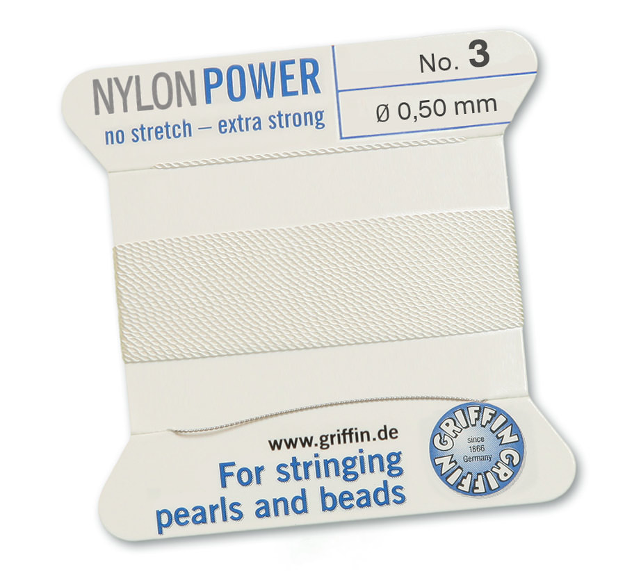 White Griffin Bead Cord - Nylon