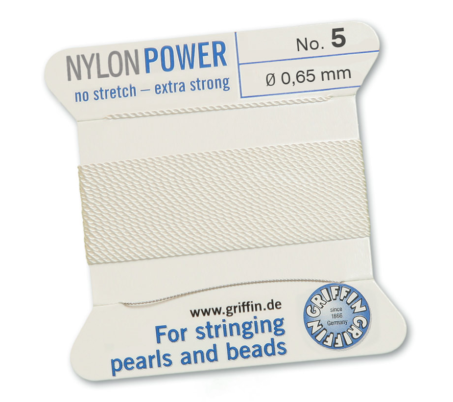 White Griffin Bead Cord - Nylon