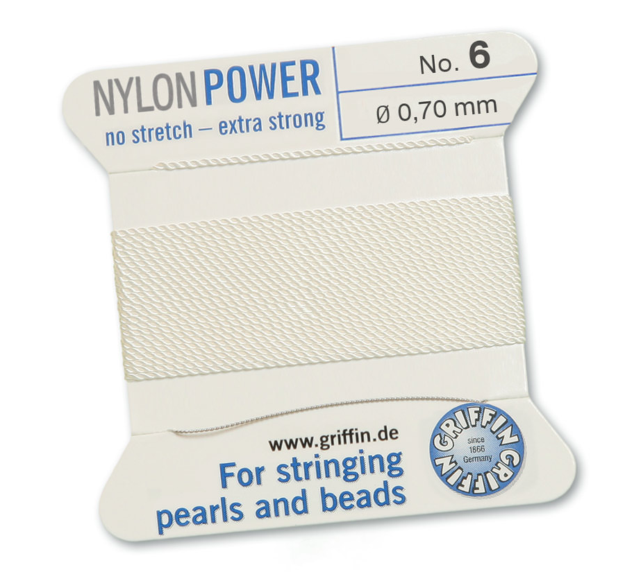 White Griffin Bead Cord - Nylon