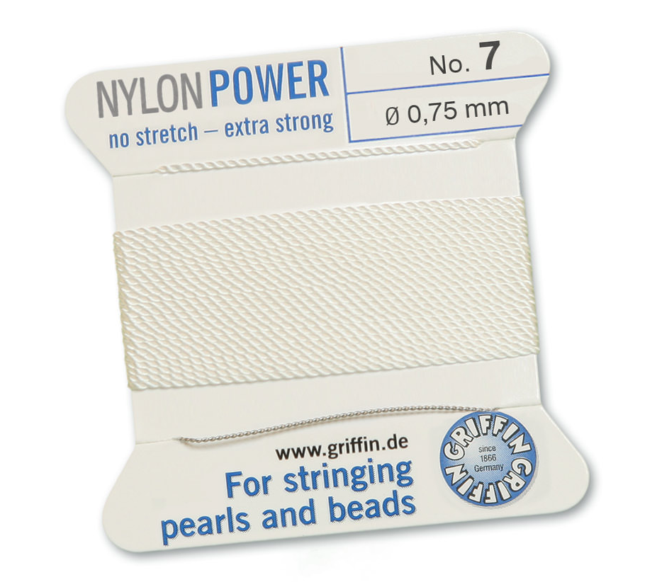 White Griffin Bead Cord - Nylon