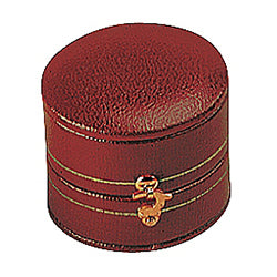 Leatherette Paper Covered Oval Shaped Single Ring Box