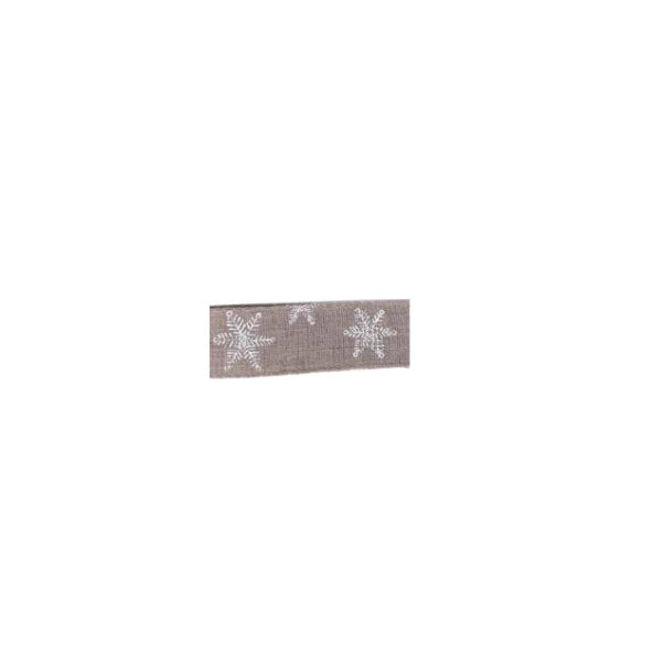 Snowflakes and Reindeer Printed Woven Ribbon