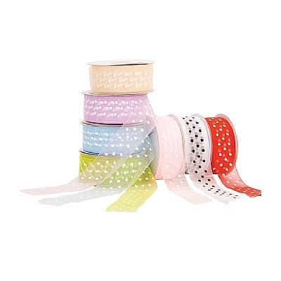 Colored Organza Dot Ribbon