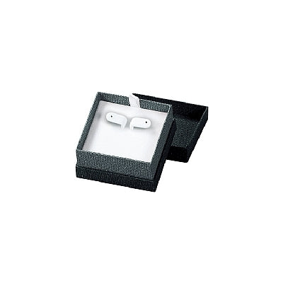 Textured Paper Covered Hoop Earring Box with White Interior