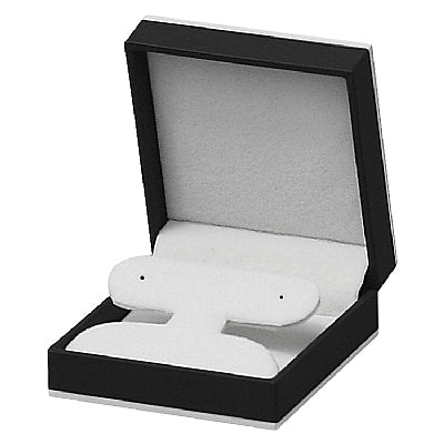 Paper Covered French Clip Earring box with Fine Contrasting Rim