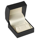 Paper Covered Clip Earring Box with Gold Accent and White Interior