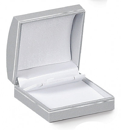 Paper Covered Clip Earring Box with Gold Accent and White Interior