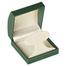 Paper Covered Clip Earring Box with Gold Accent and White Interior