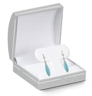 Paper Covered Clip Earring Box with Gold Accent and White Interior