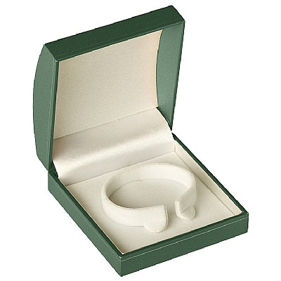 Paper Covered Bangle Box with Gold Accent and White Interior