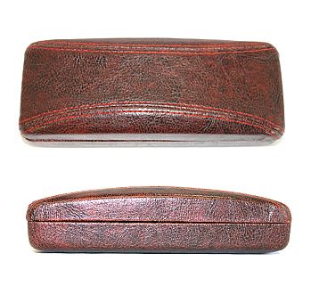 Leatherette Eyewear Case with Decorative Stitching