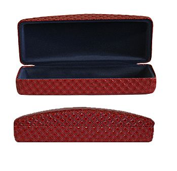 Shiny Beveled Diamond Textured Eyewear Case