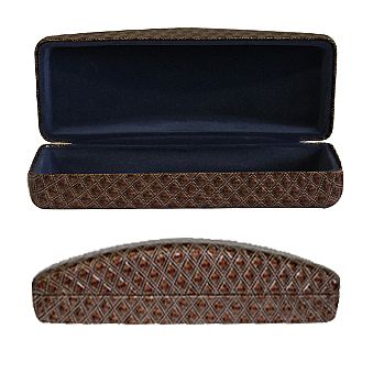 Shiny Beveled Diamond Textured Eyewear Case