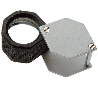 Chrome Loupe 10x With Rubber Grip