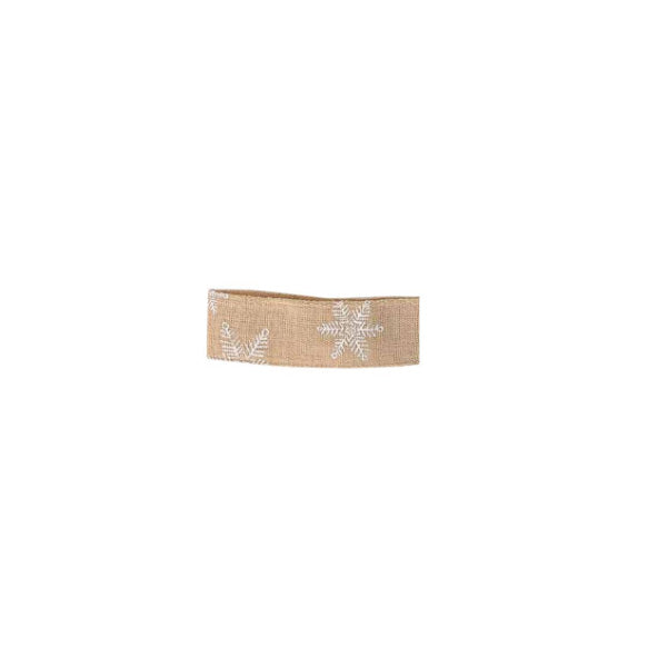 Snowflakes and Reindeer Printed Woven Ribbon