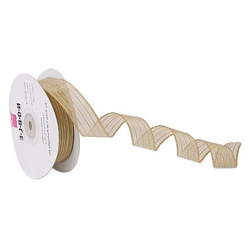 Wired Striped Metallic Ribbon