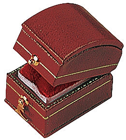 Leatherette Paper Covered Treasure Shaped Single Ring Box
