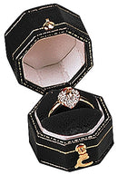 Leatherette Paper Covered Octagon Shaped Single Ring Box