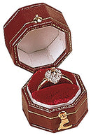 Leatherette Paper Covered Octagon Shaped Single Ring Box
