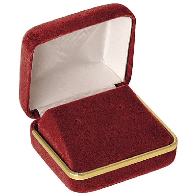 Velvet Double Earring Box with Gold Rims and Matching Insert