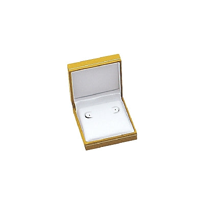 Textured Leatherette Hoop Earring Box with Gold Accent