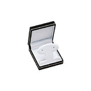 Textured Leatherette French Clip Earring Box with Gold Accent