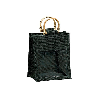 Jute Tote Bag with Clear Window