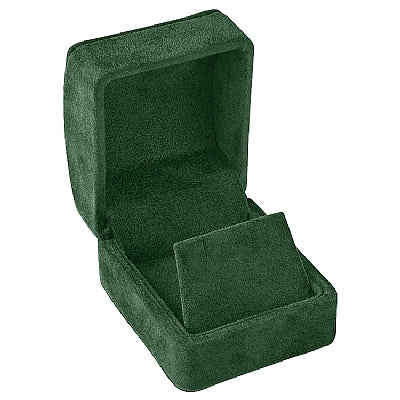 Suede Single Earring Box with Domed Lids and Matching Interior