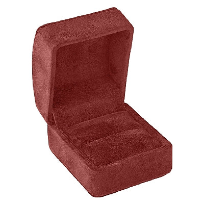 Suede Single Ring Box with Domed Lids and Matching Interior