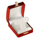 Leatherette French Clip Earring Box with Gold Trim and Closure