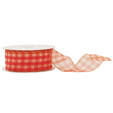 Wired Organza Checked Ribbon