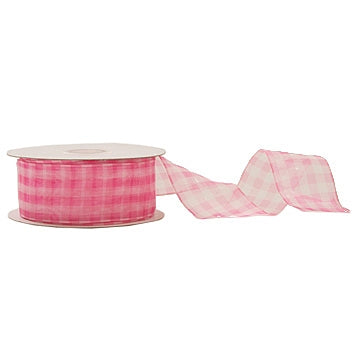 Wired Organza Checked Ribbon