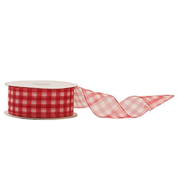 Wired Organza Checked Ribbon