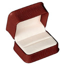 Embossed Leatherette Double Ring Box with White Velvet Interior