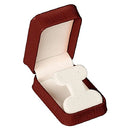 Embossed Leatherette French Clip Earring Box with White Velvet Interior