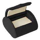 Suede Domed Single Ring Box with White Suede Interior